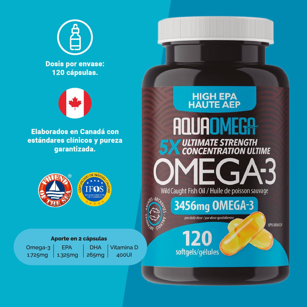 Omega 3 - Aqua Omega - 5X alto en EPA