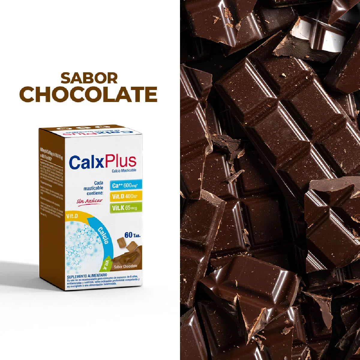 CalxPlus® Chocolate – 60 Comprimidos masticables