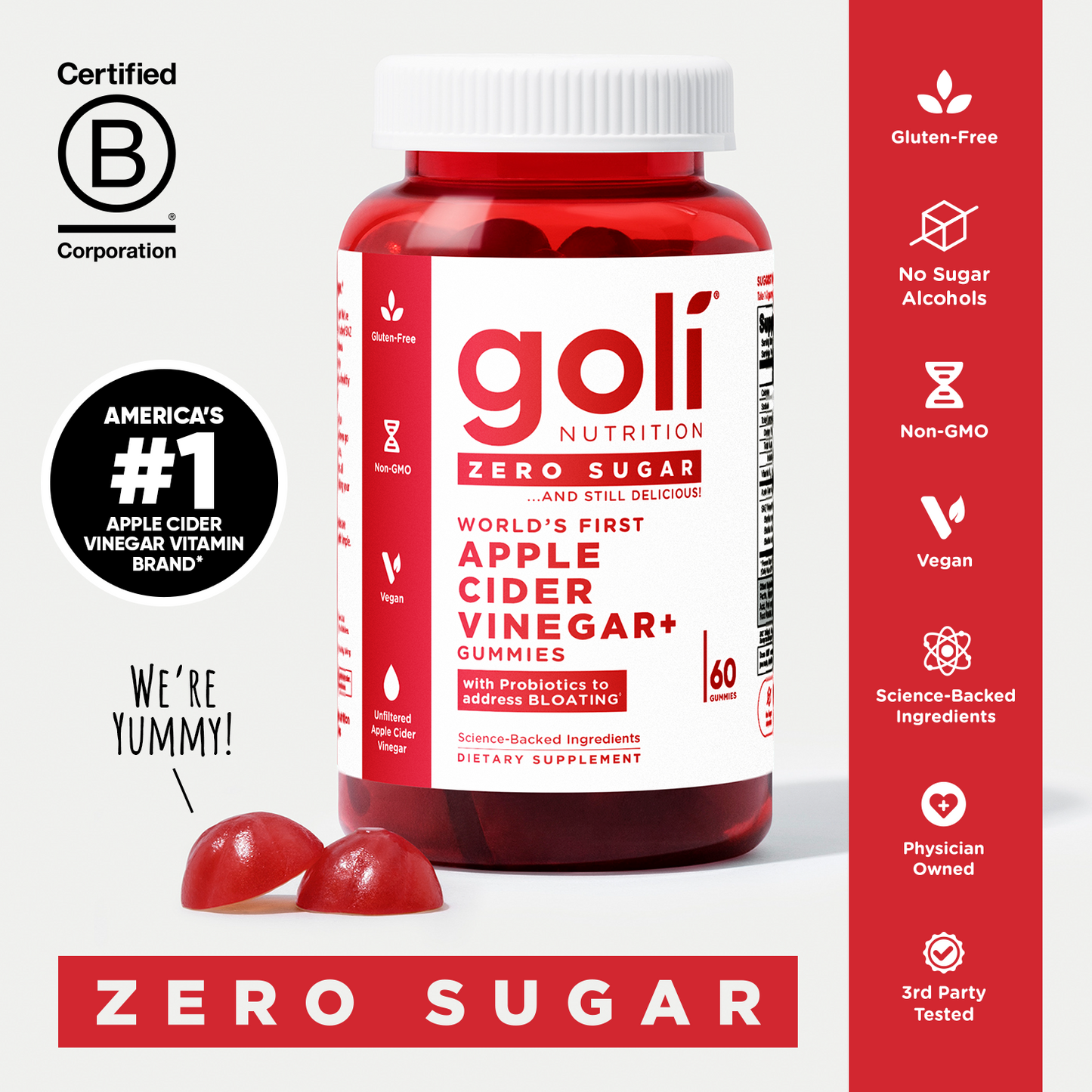 Gomitas de Vinagre de Manzana - GOLI (Sin Azúcar)