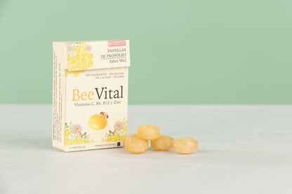 BeeVital® Pastillas de Propóleo Sin Azúcar Sabor Miel | Propóleo, Vitamina C y Zinc