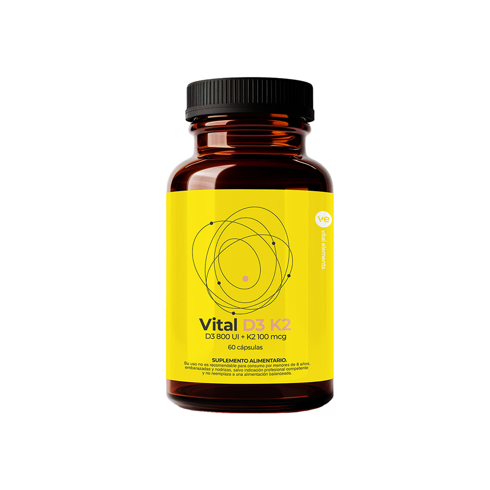 Vital D3 + K2® 60 Cápsulas | Vitamina D3 800 UI + Vitamina K2 MK-7 100 mcg
