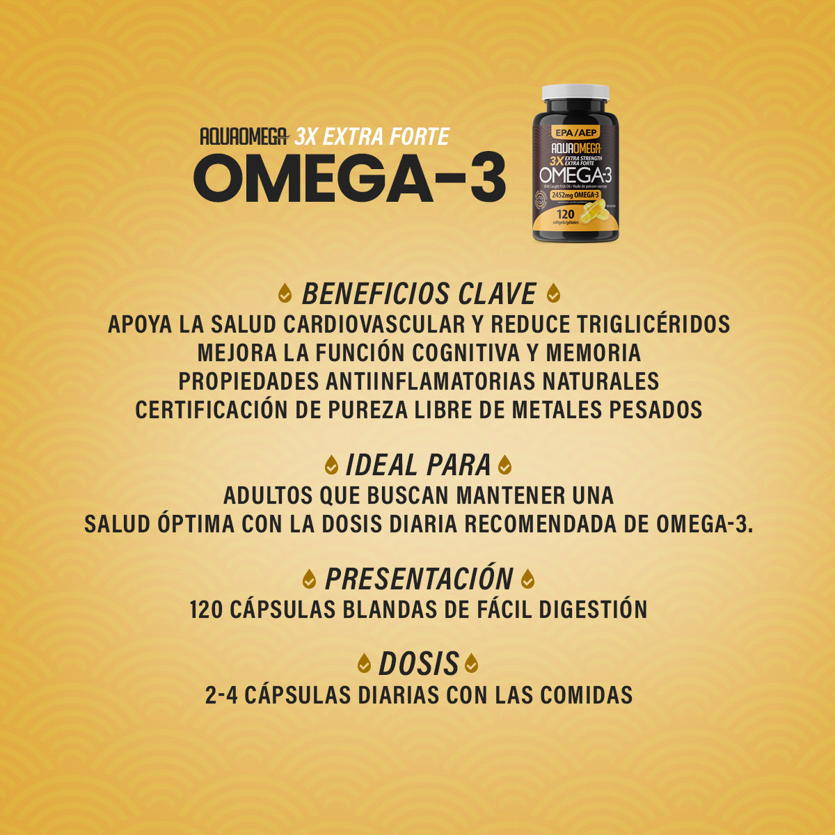 Omega 3 - Aqua Omega - 3X extra forte – Vital Elements