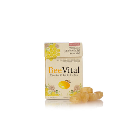 BeeVital® Pastillas de Propóleo Sin Azúcar Sabor Miel | Propóleo, Vitamina C y Zinc