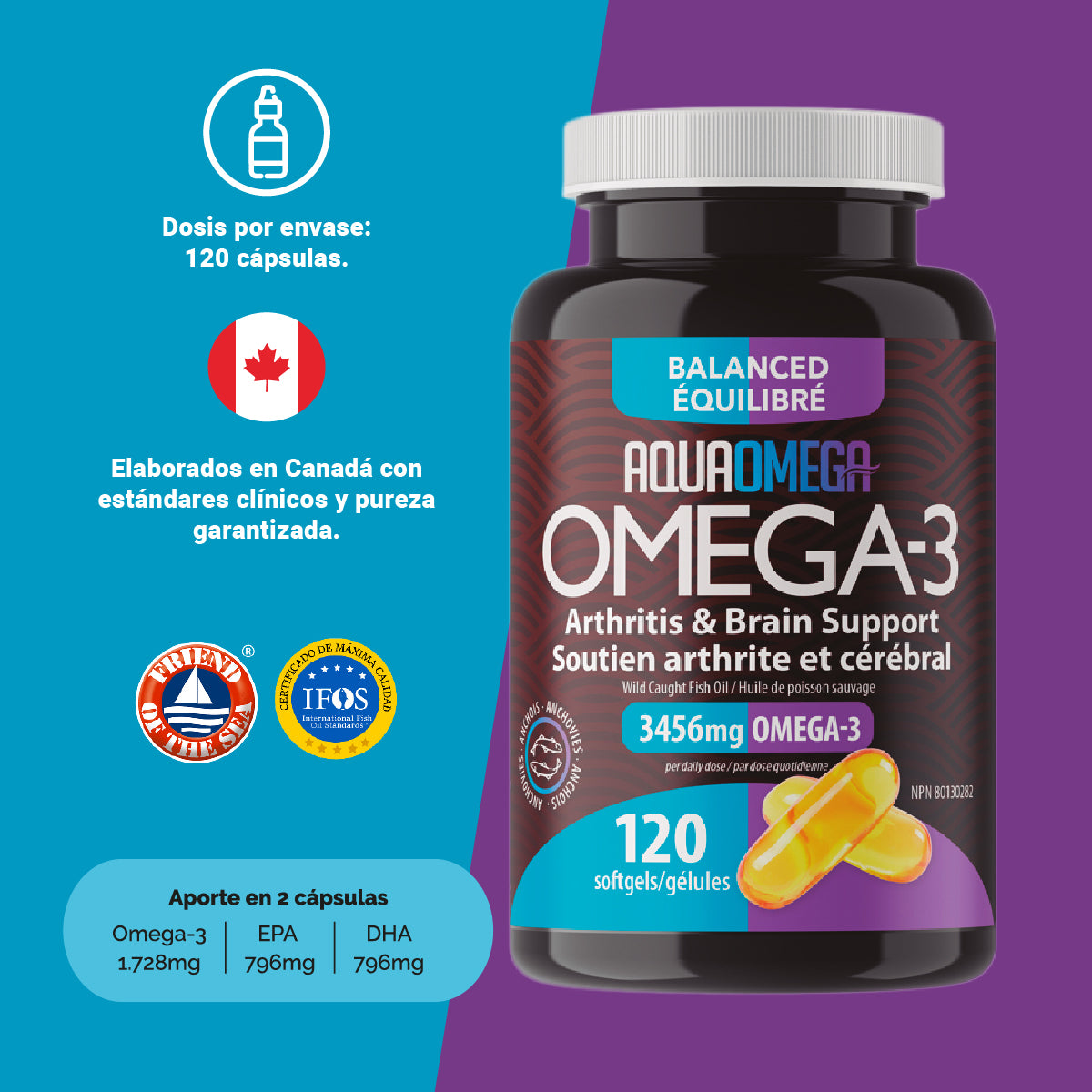 Omega 3 - Aqua Omega - BALANCED alto EPA y alto en DHA