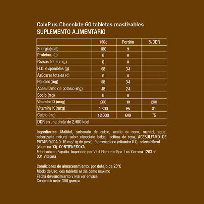 CalxPlus® Chocolate – 60 Comprimidos masticables