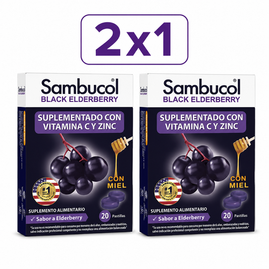 PACK 2X1 Sambucol Pastillas blandas para la Garganta con Miel x 20