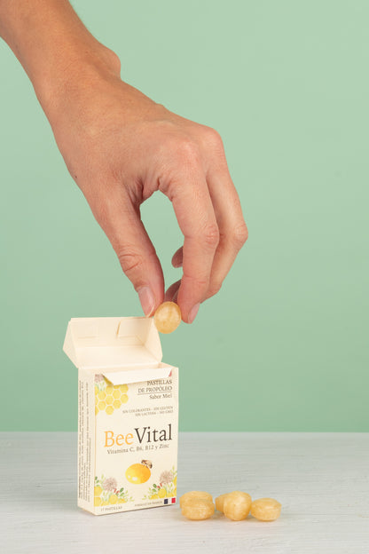BeeVital® Pastillas de Propóleo Sin Azúcar Sabor Miel | Propóleo, Vitamina C y Zinc