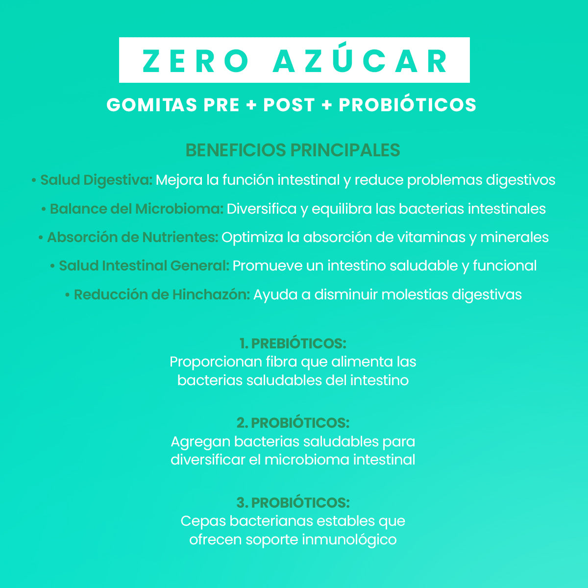 Gomitas Prebióticos + Postbióticos + Probióticos - GOLI (Sin Azúcar)