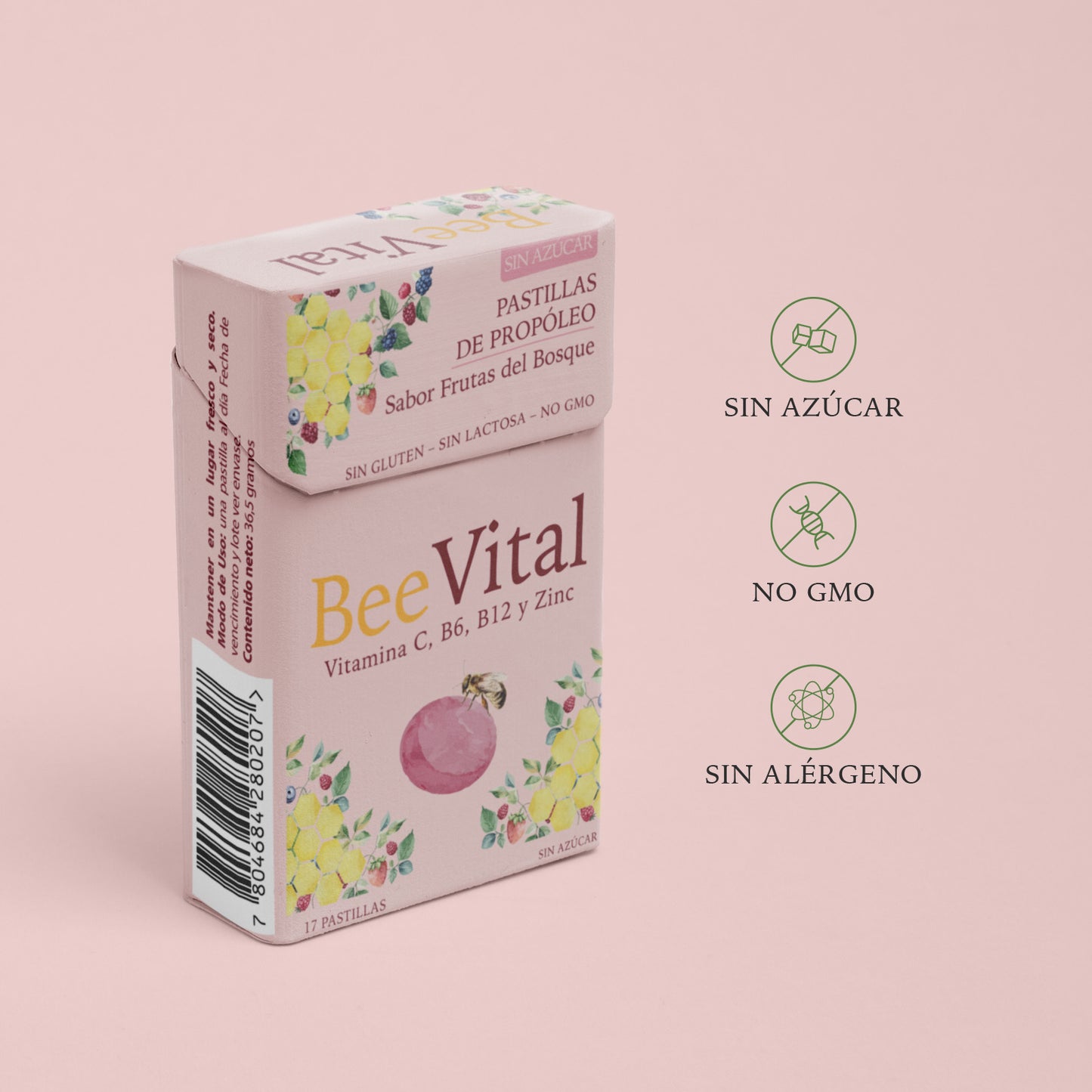 Bee Vital® Pastillas de Propóleo Frutas del Bosque | Vitamina C + Zinc