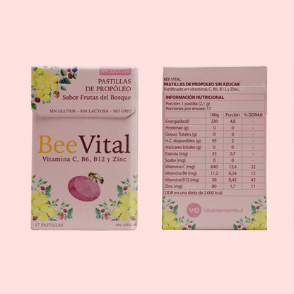 Bee Vital® Pastillas de Propóleo Frutas del Bosque | Vitamina C + Zinc