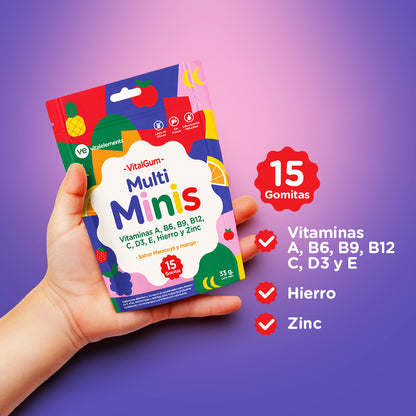 VitalGum Multi Minis | 15 Gomitas Sabor Maracuyá y Mango