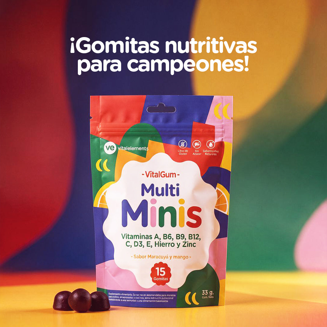 VitalGum Multi Minis | 15 Gomitas Sabor Maracuyá y Mango