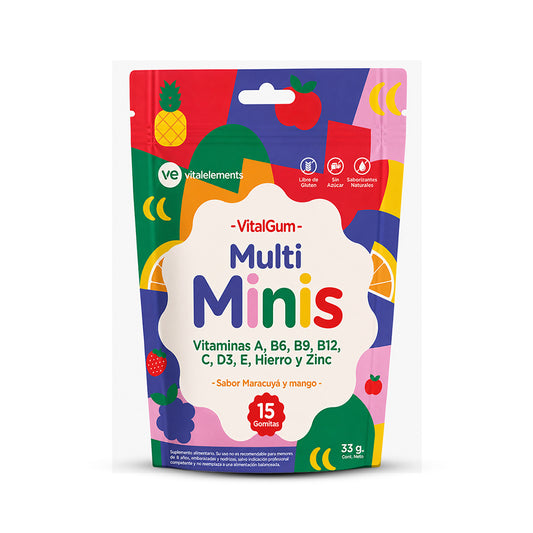VitalGum Multi Minis | 15 Gomitas Sabor Maracuyá y Mango