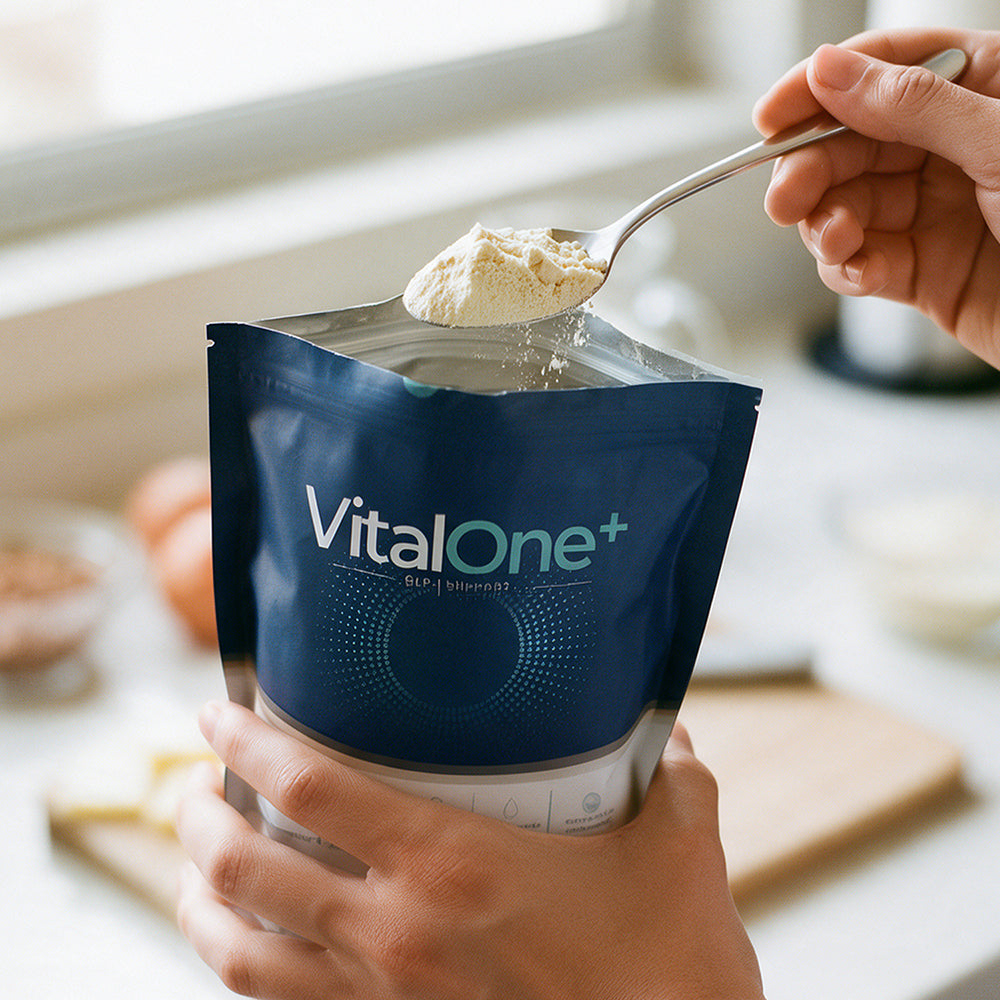 Vital One+ | Proteína, Fibra, Vitaminas y Minerales | 30 Porciones Sabor Vainilla Crema