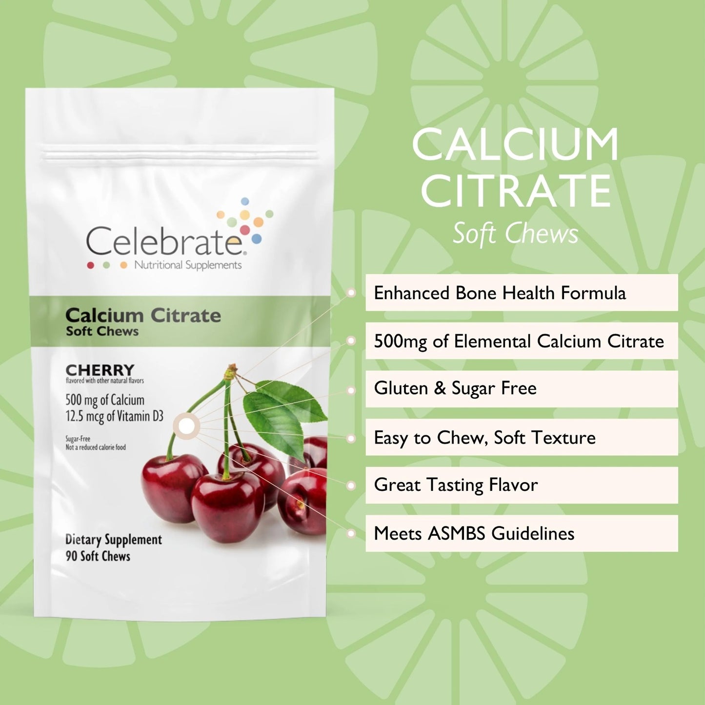 Calcio Masticable Suave Cherry