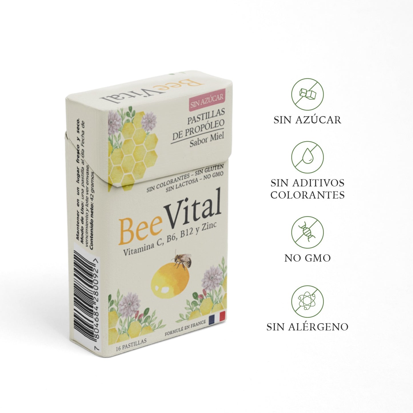 BeeVital Pastillas de Propóleo, sin azúcar