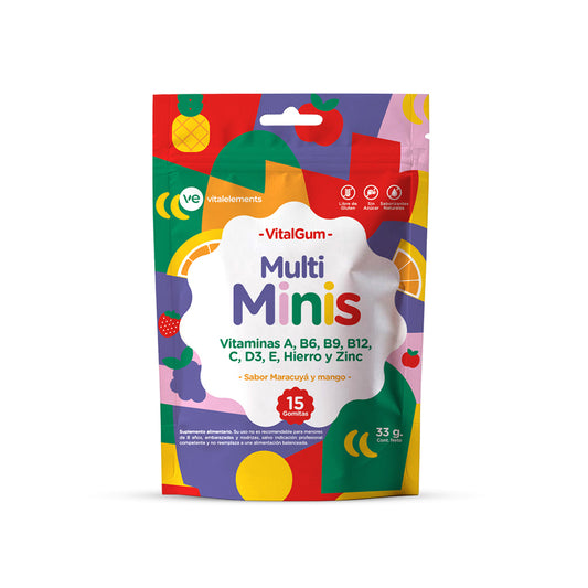VitalGum Multi Minis | 15 Gomitas Sabor Maracuyá y Mango