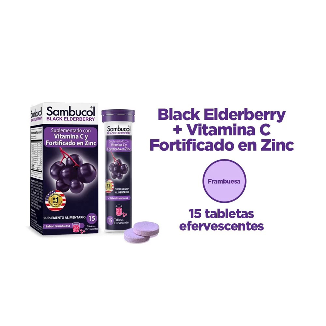sambucol black elderberry baya de saúco negro fortificado con zinc